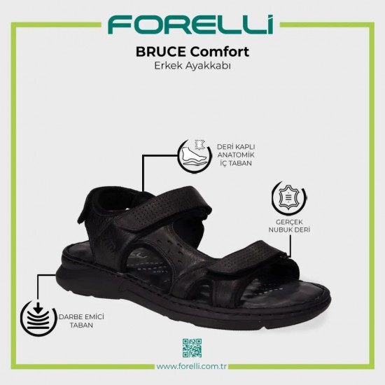 FORELLİ BRUCE OROPEDİK CIRTLI  NUBUK DERİ ERKEK SANDALET